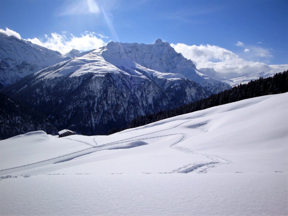 Panorama landscape mountain summit photo