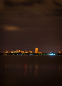 City lights reflection
