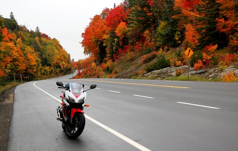 Honda cbr500r riding fall foliage