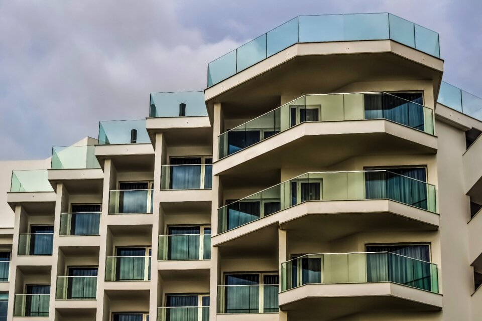 Balcony facade hotel photo