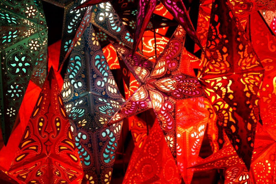 Christmas market shining lighting