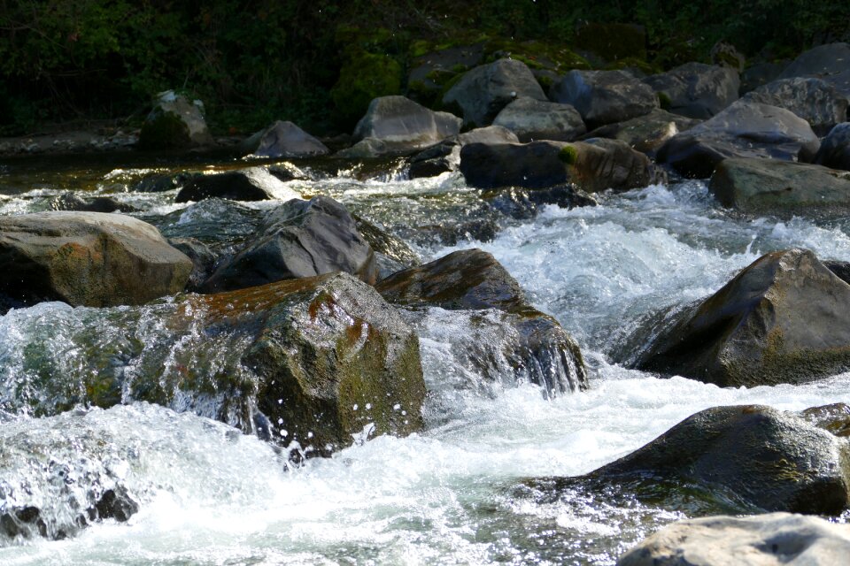 River rock splash photo