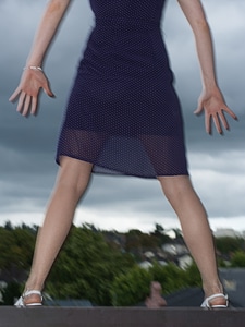 Fear panic-stricken balcony
