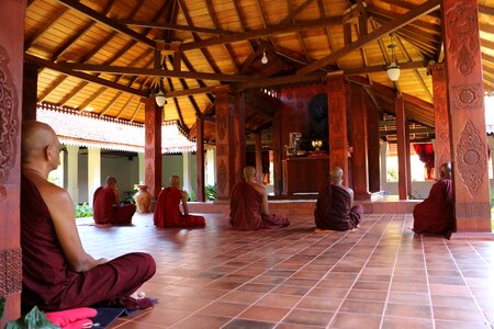 Monk meditation mahaviharaya