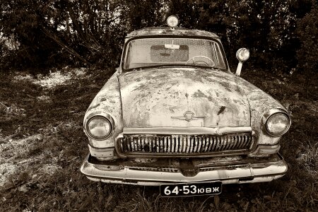 Retro vehicle monochrome
