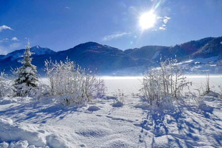 Frost mountain landscape