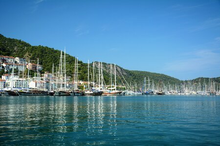 Sea megalopolis harbor for pleasure boats