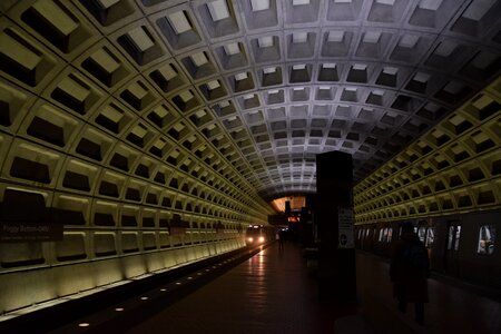 Illuminated travel subway photo