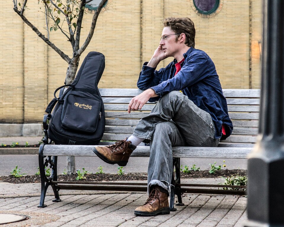 Adult man musician