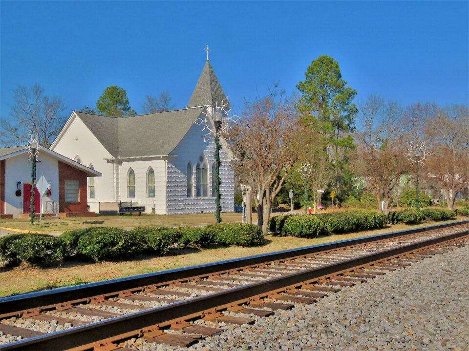 Railroad track church