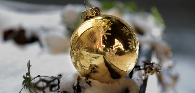 Golden snow ball photo