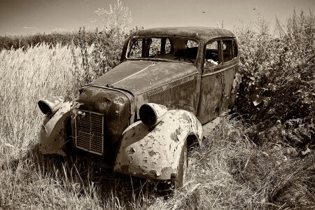Retro vehicle monochrome