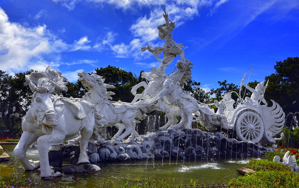 Horses chariot white