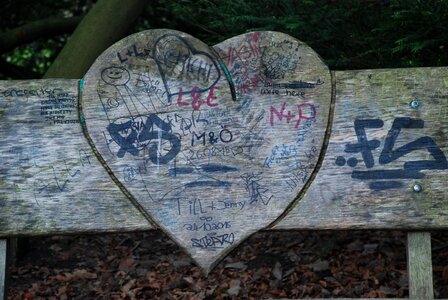Heart graffiti wood photo