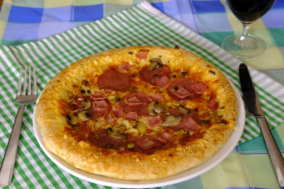 Baked cheese salami