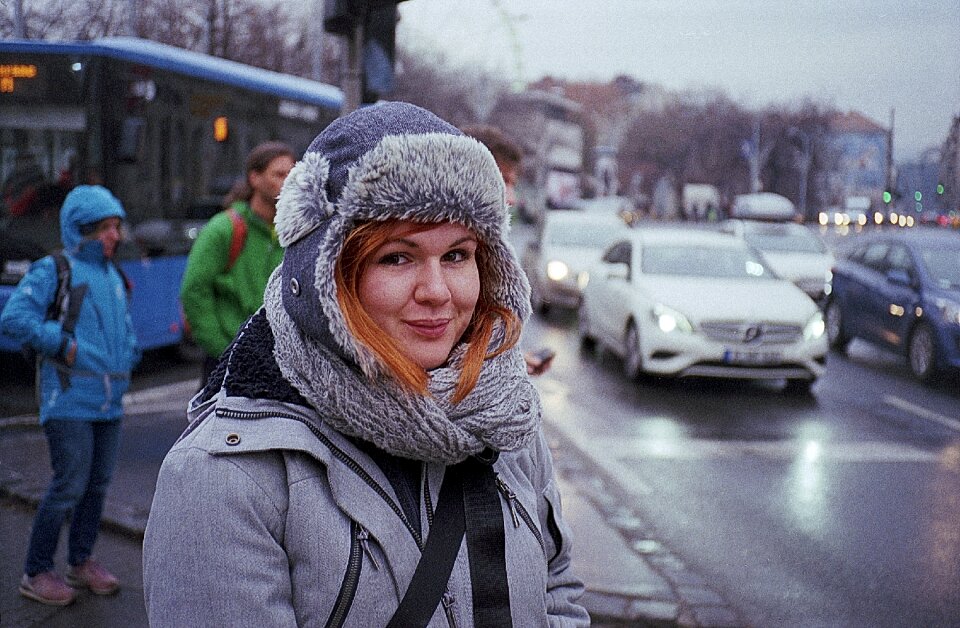 Snow people portrait