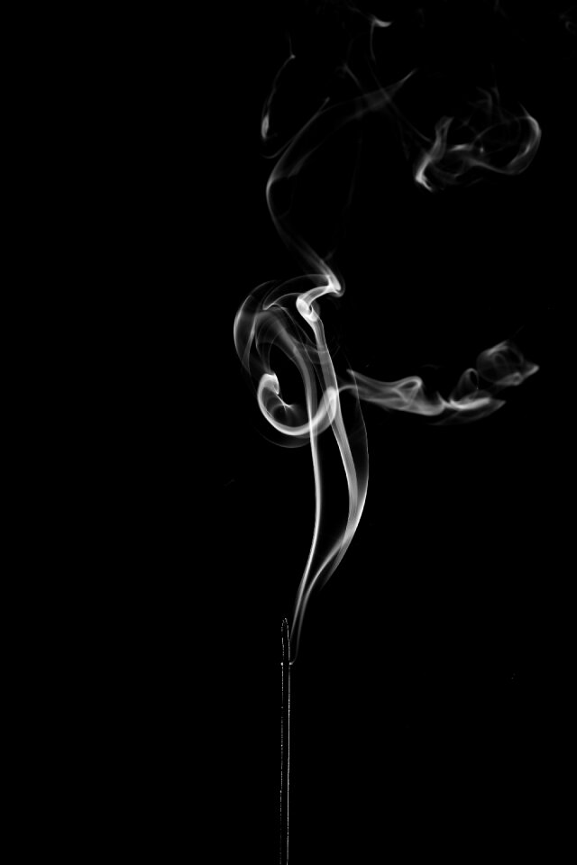 Incense isolated black and white