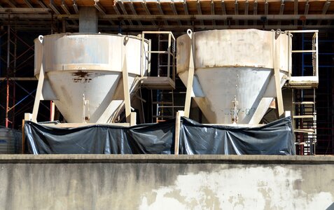 Cement mixer work industrial photo