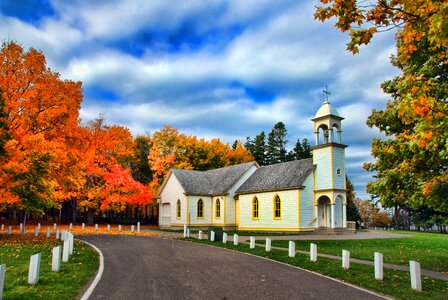 Architecture autumn church