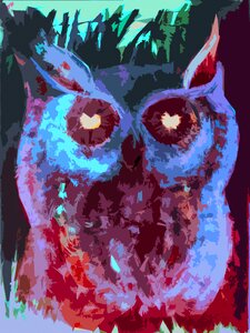 Eagle owl sculpture painting