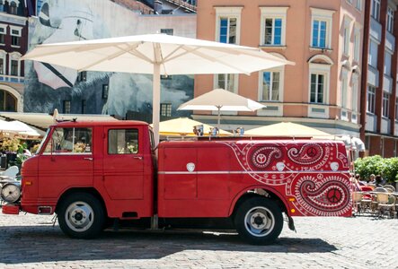 Bus truck red