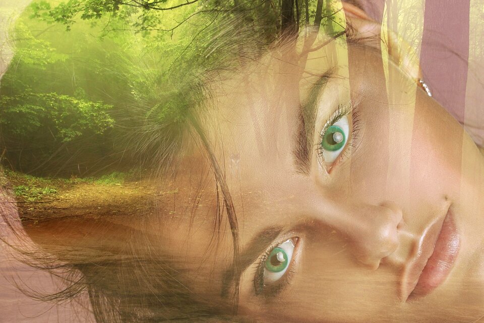 Young face nature