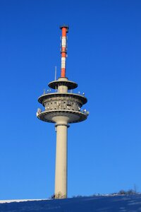 Winter snow radio tower
