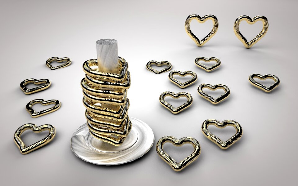 Love creative golden heart