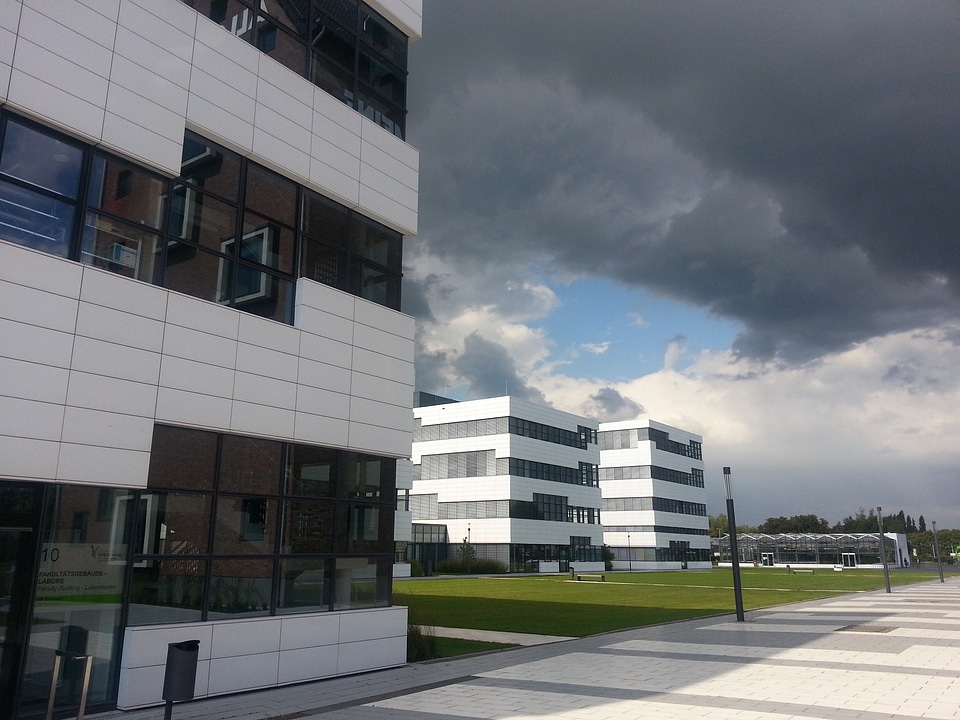 University campus study sky