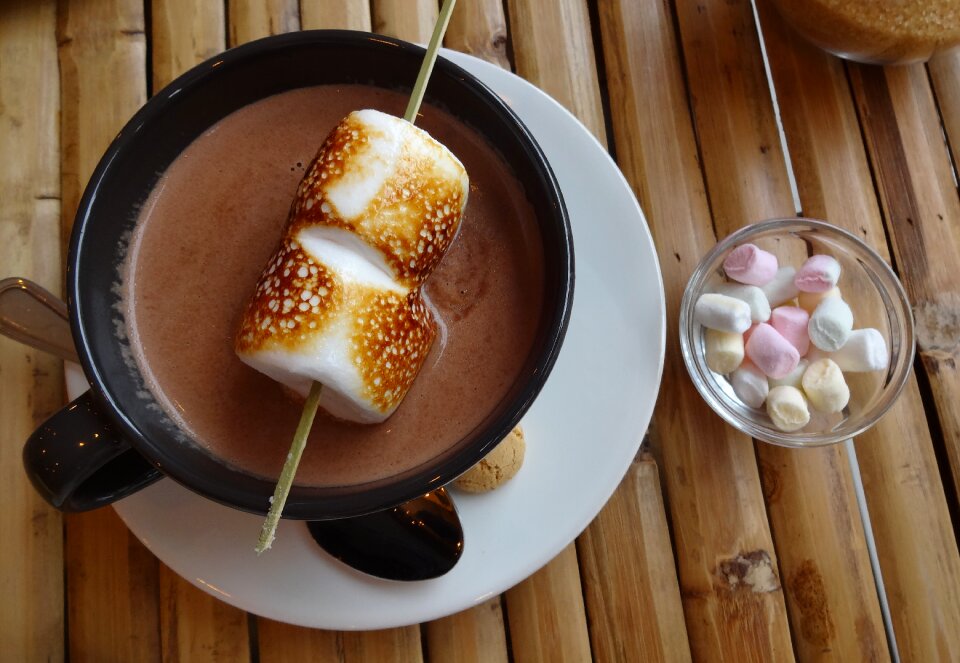 Marshmallow chocolate mice bacon