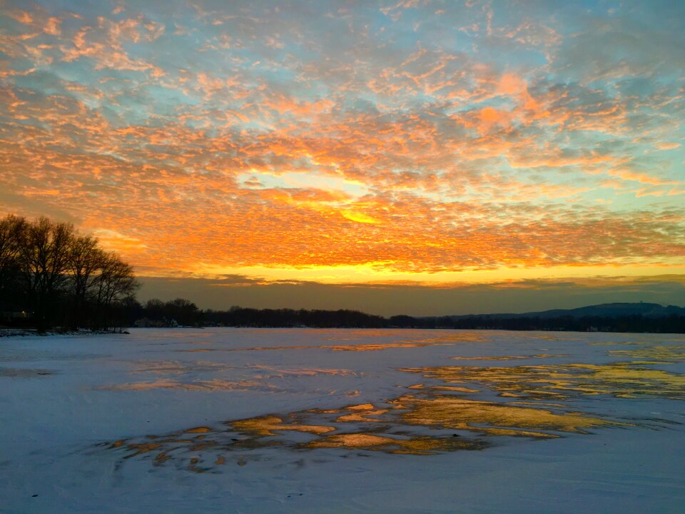 Frozen evening dusk photo