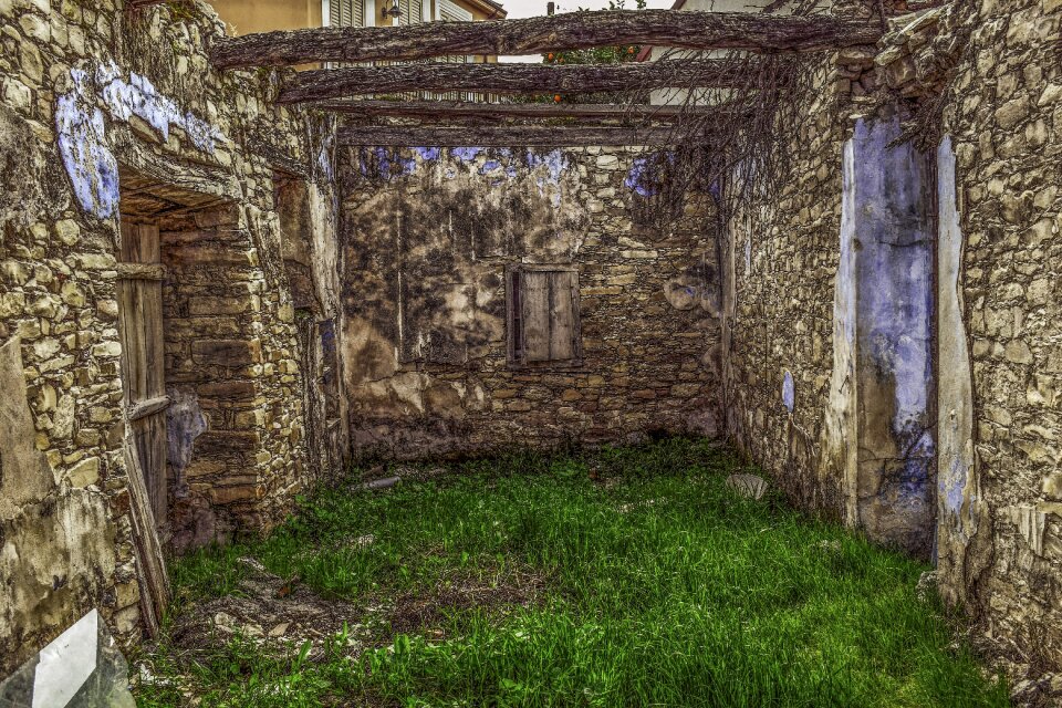 Abandoned stone damaged