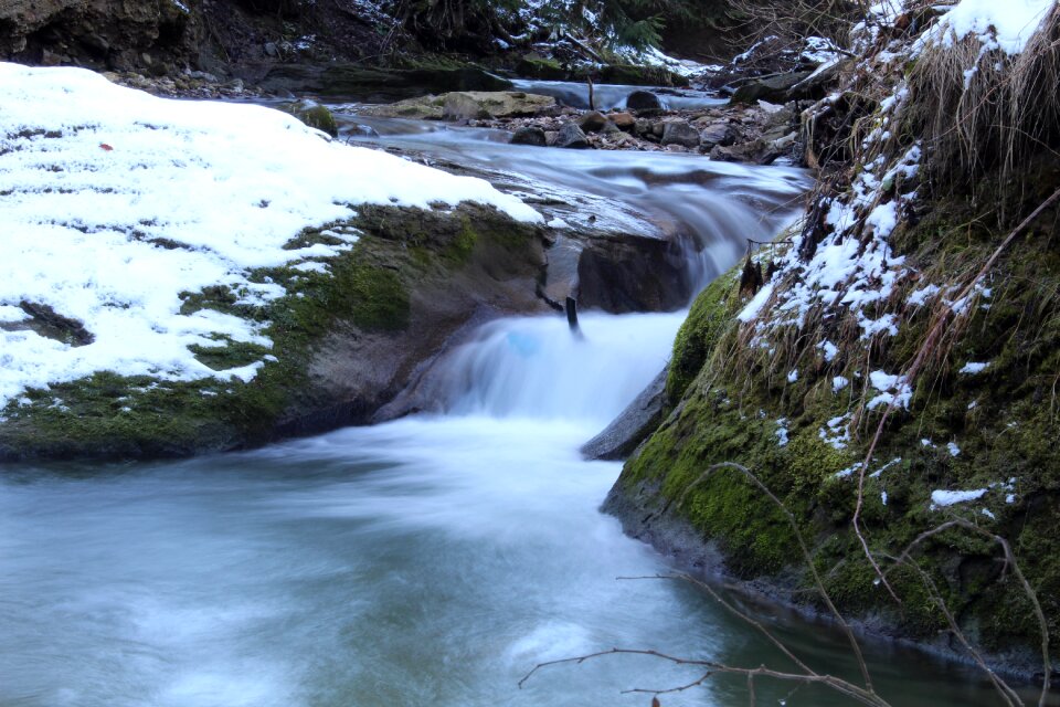 River rock waterfall photo