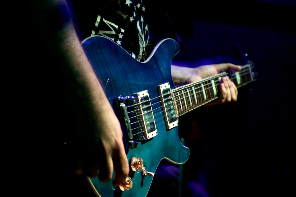 Concert performance guitarist