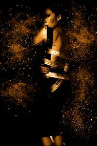 Woman darkness light