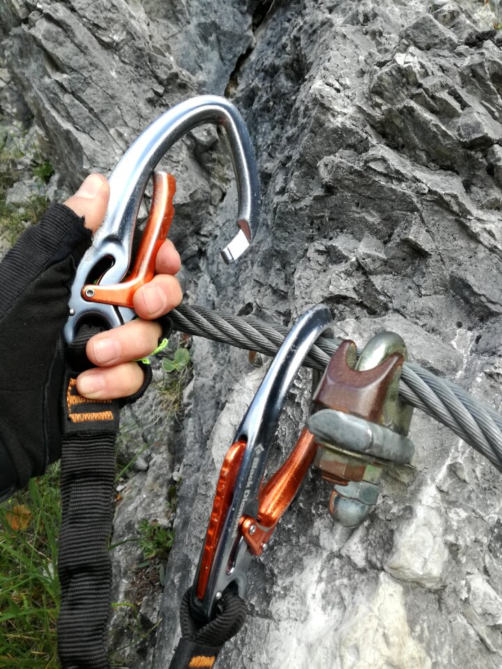 Via ferrata set climbing backup