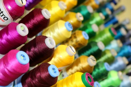 Color motley embroidery threads photo