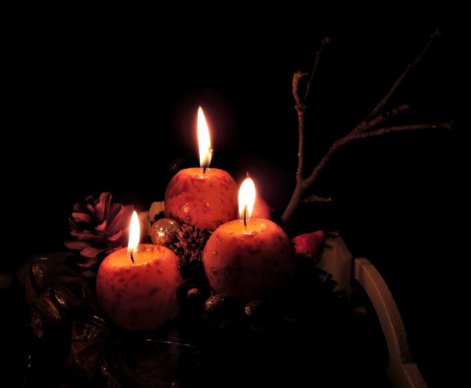 Candlelight flame burnt