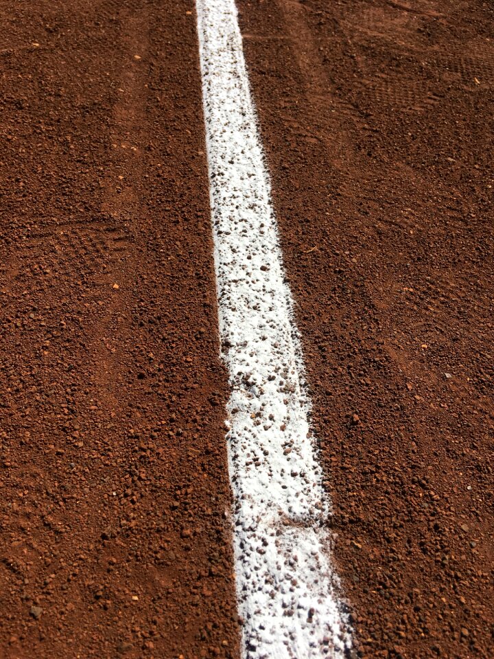 Softball field chalk line