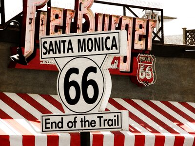 Usa route 66 traffic sign