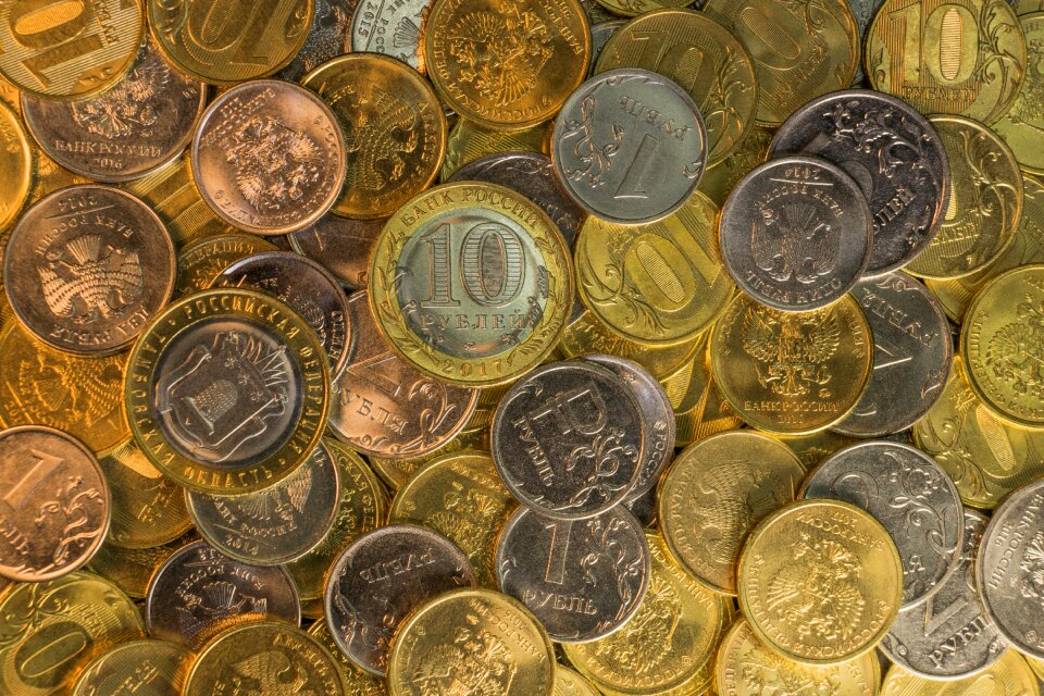 Background golden ruble