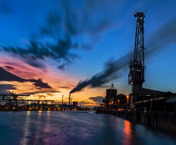 Dusk river industry photo