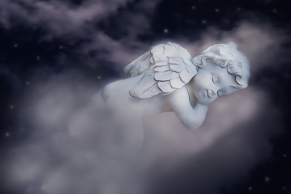 Sleeping cherub clouds