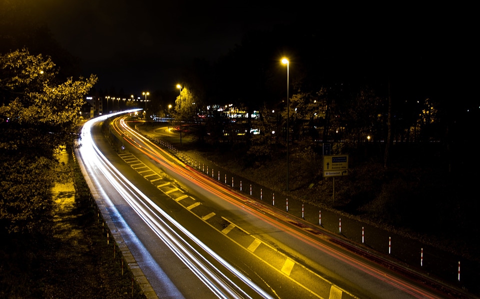 Road long exposure night