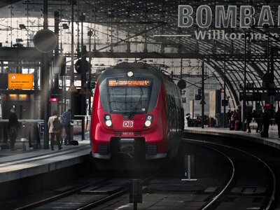 Horizontal railway line berlin photo