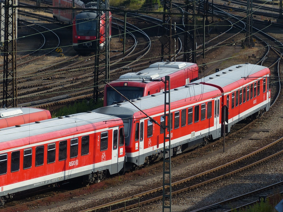Rails red train car
