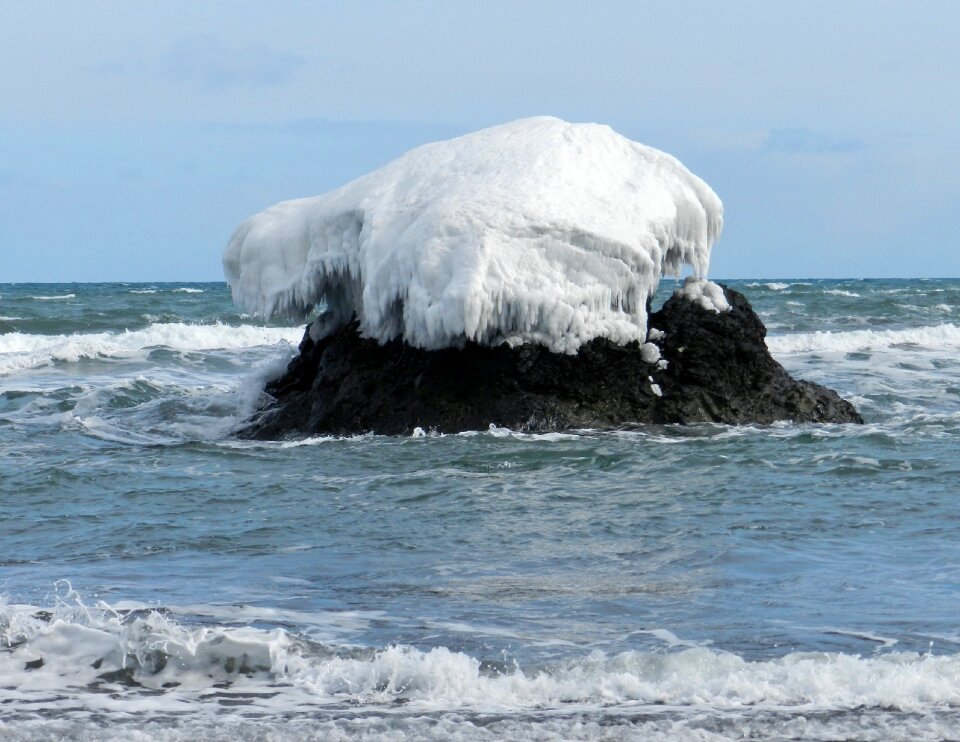Storm foam seascape