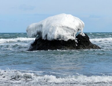 Storm foam seascape photo