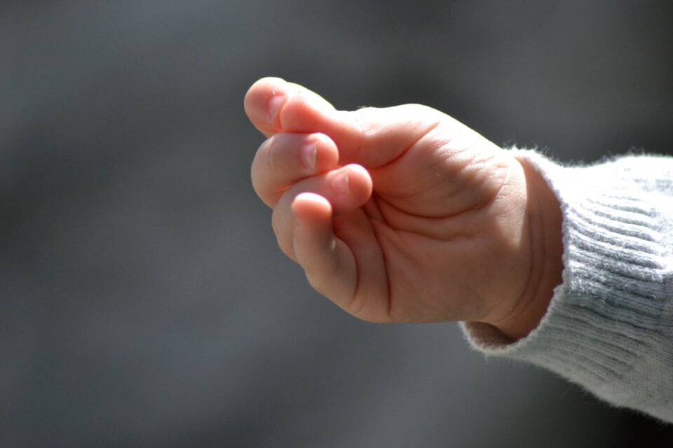 Child fingers skin