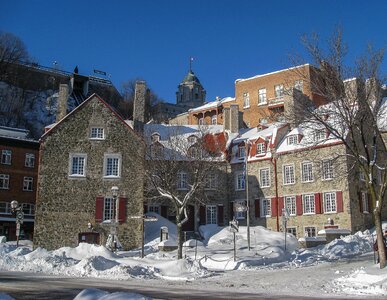 Old quarter winter snow photo